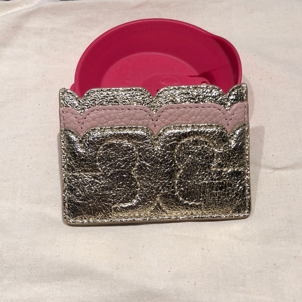 Tory Burch Scallop-T Metallic Card Case